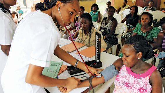 Community medical outreach and blood pressure screening